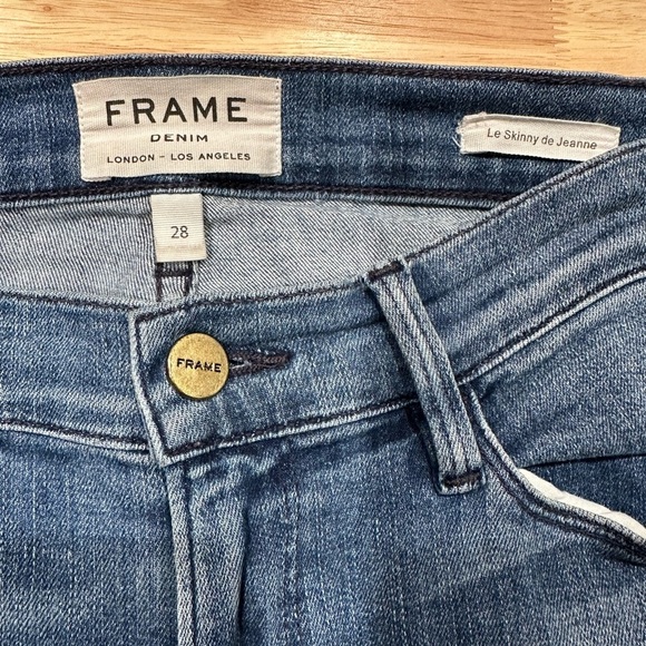 Frame Denim Le Skinny de Jeanne midrise skinny jeans size 28 in blue (Hayes) - Picture 3 of 6